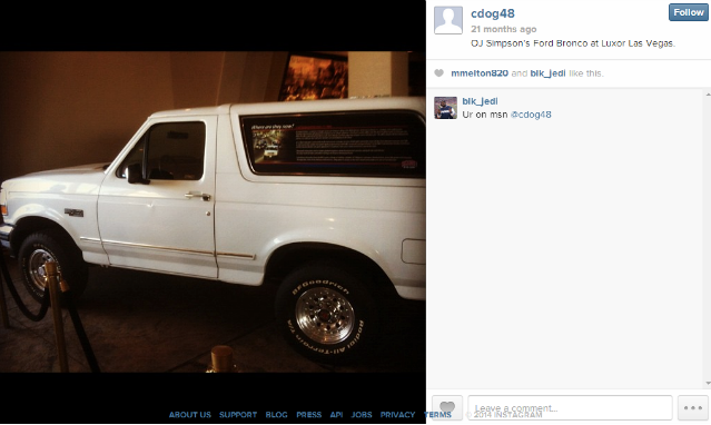 oj simpson bronco rented