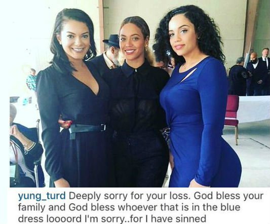 beyonce cousin in blue dress Who Looks better Beyonce or cousin Kristin?