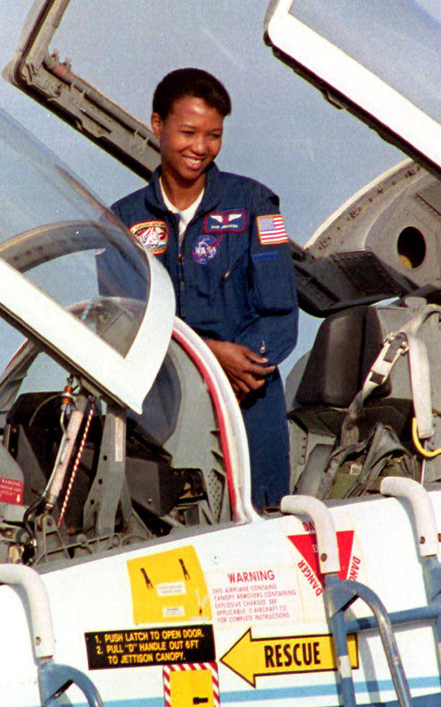 Science Mission Specialist Mae Jemison prepares to