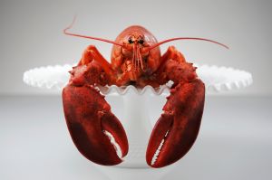 Lobster on cake stand