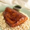 Salmon Fillet with Hoisin and Honey Glaze Over Rice