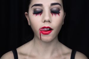 Woman Wearing Halloween Make-Up