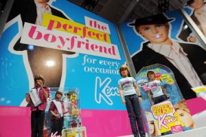 A display of Ken dolls from the Barbie l
