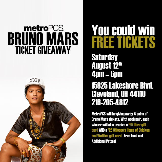 Bruno Mars MetroPCS Ticket Giveaway