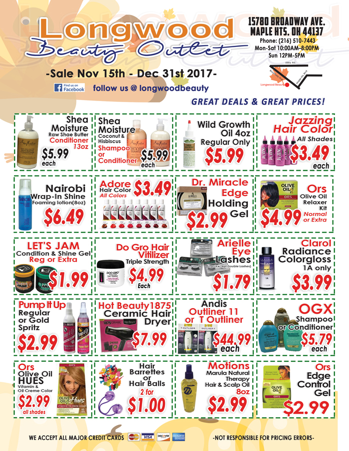 Longwood Beauty Supply November Sales Z 107.9