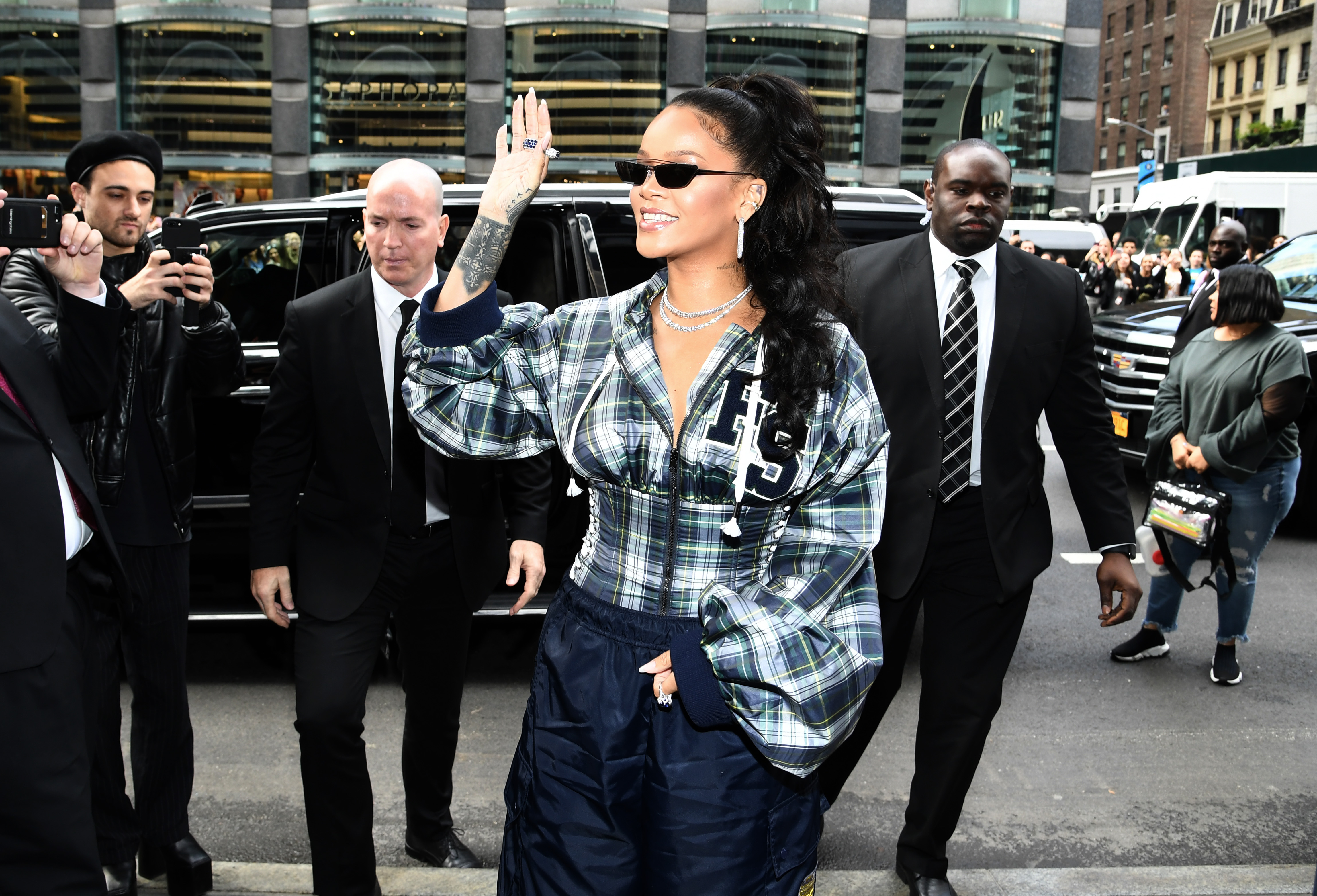 Rihanna Hosts Pep Rally To Celebrate Launch Of The AW17 FENTY PUMA By Rihanna Collection At Bloomingdales On 59th Street