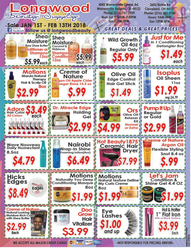 Longwood Beauty Sales Sheet