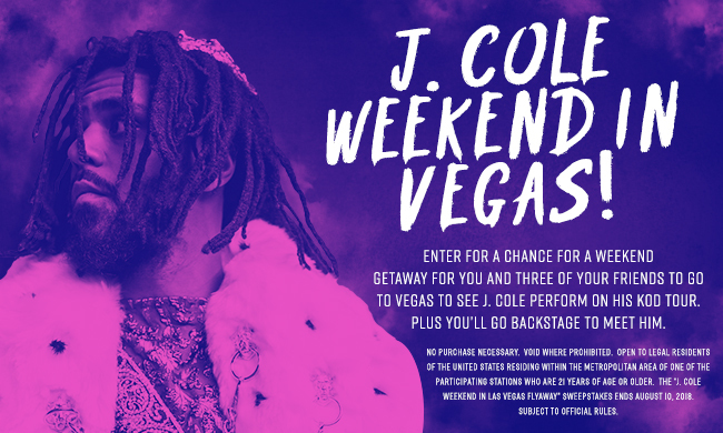J. Cole Weekend in Vegas_Enter-to-win Contest_RD_July 2018