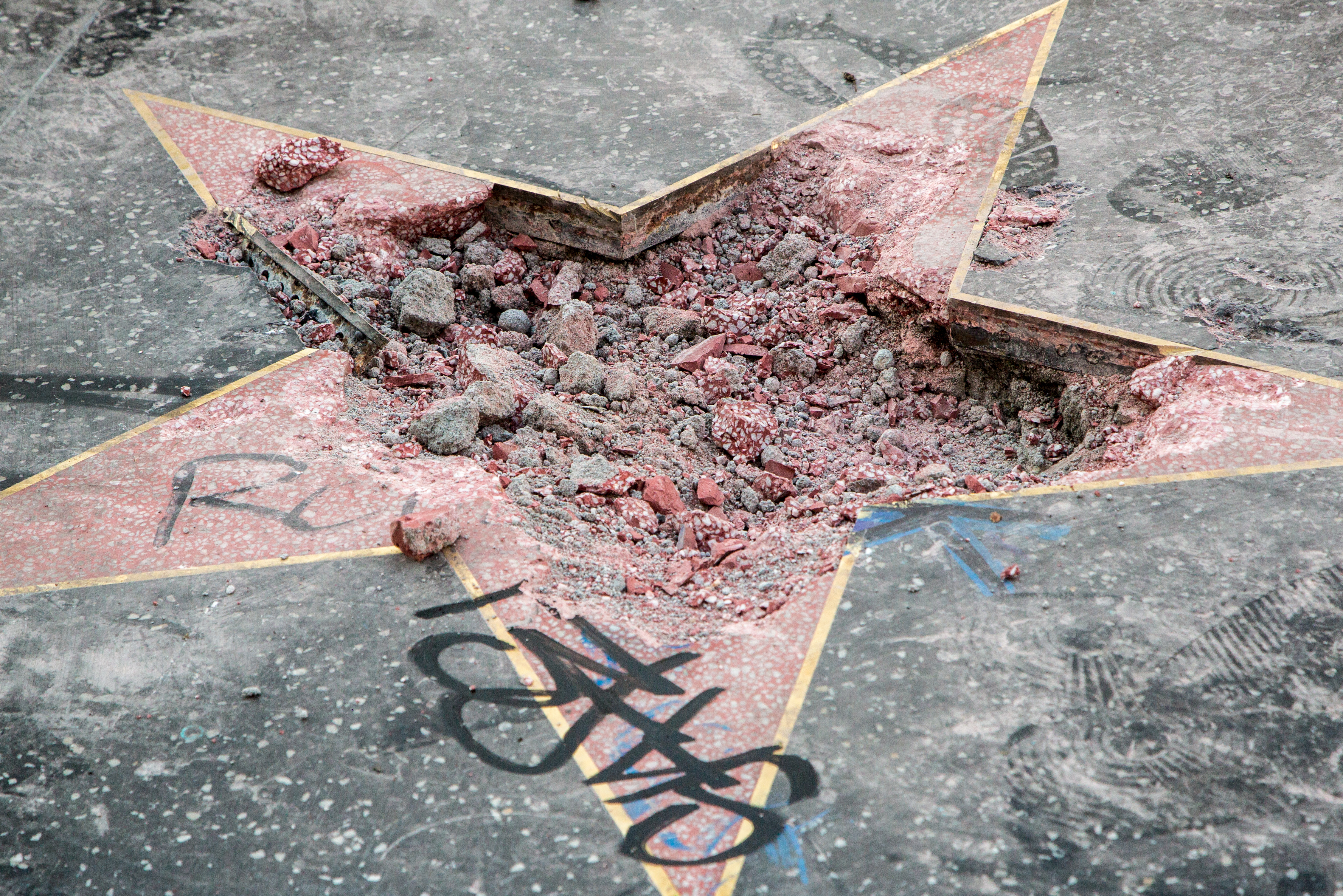 Donald Trump's Hollywood Walk Of Fame Star Gets Vandalized