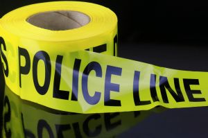 Roll of yellow police caution Tape