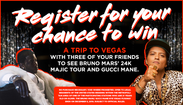 The Bruno Mars and Gucci Mane Vegas Flyaway Sweepstakes