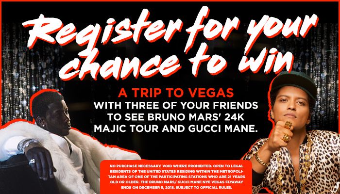 The Bruno Mars and Gucci Mane Vegas Flyaway Sweepstakes