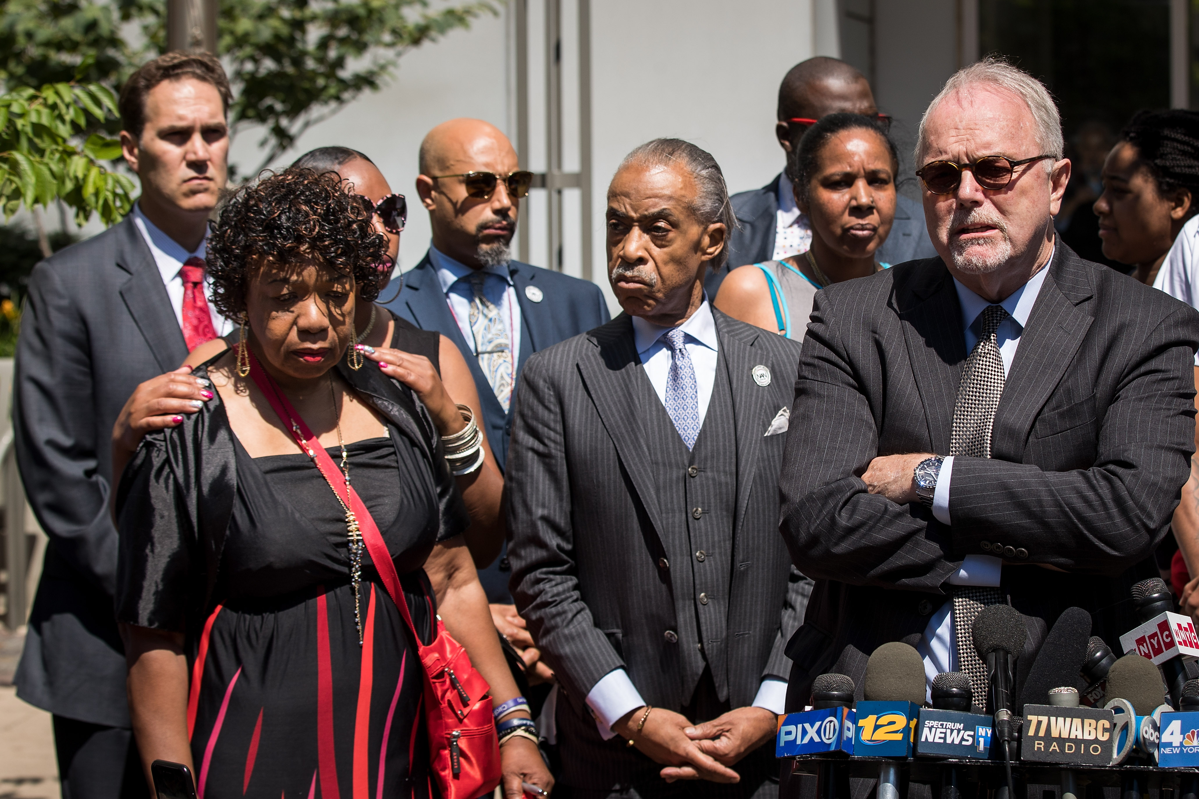 Rev. Al Sharpton And Family Of Police Chokehold Death Victim Eric Garner Brief The Media After Meeting With DOJ Officials