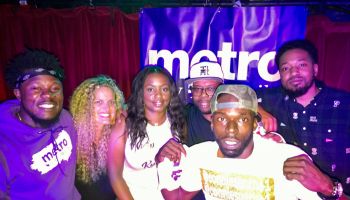 Winner Connie Sun takes a photo with judges of the Dope or Nope Showcase Presented By Metro By T-Mobile