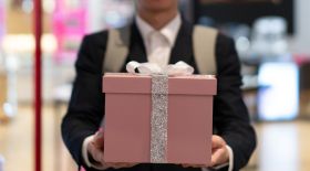 Man holding gift box