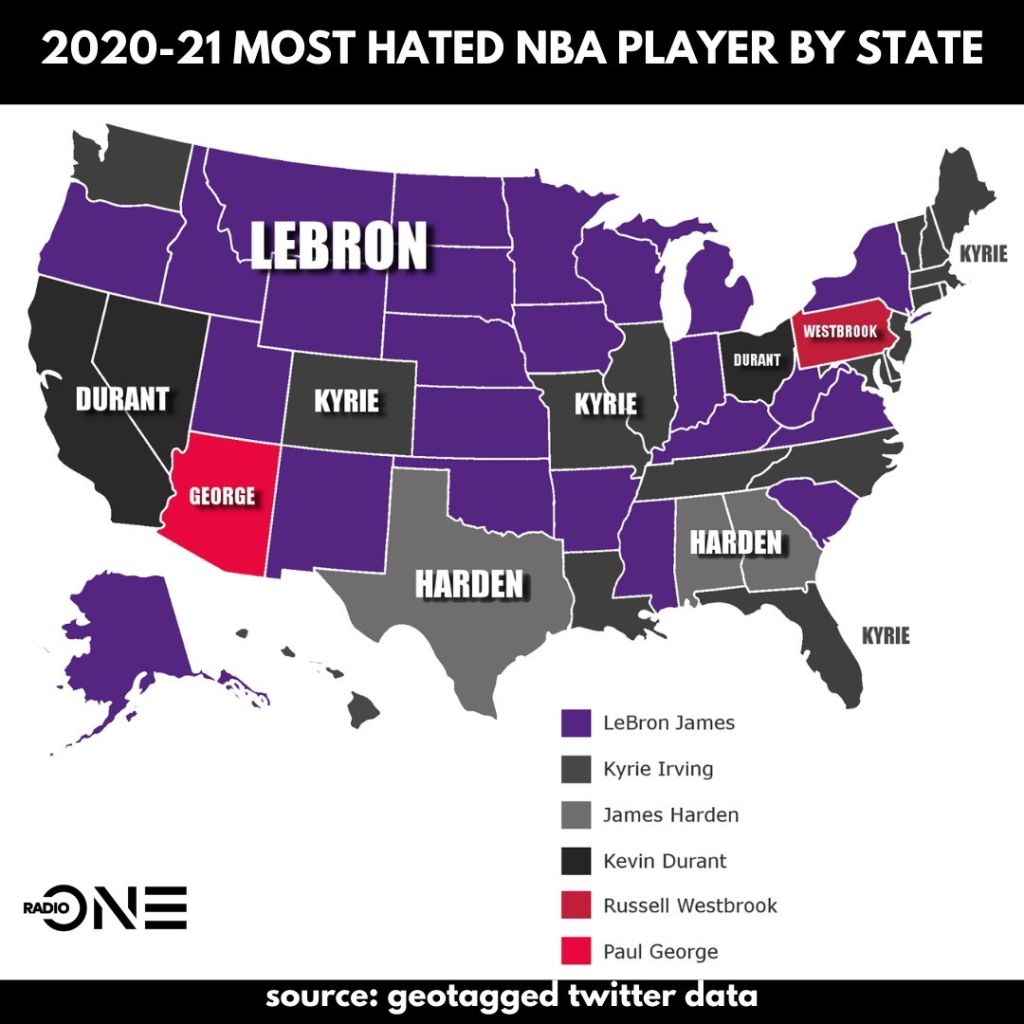 NBA Most Hated Map