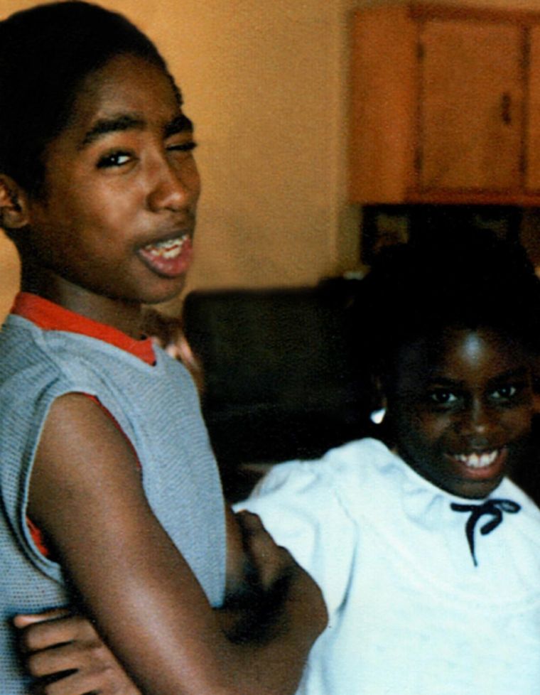 Tupac with his sister Sekywa
