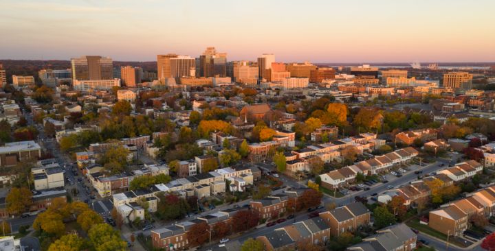 Wilmington Deleware Late Afternoon Light Downtown City Skyline