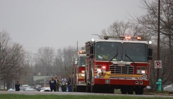 Image of IFD Firefighters Responding to Beech Grove High School