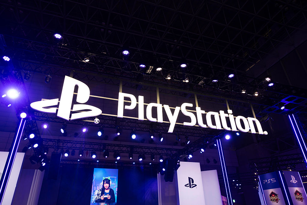 Sony PlayStation branding inside the SONY exhibition booth