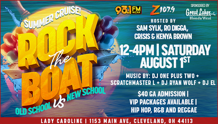 Summer cruise rock the boat old school vs new school event poster with music by DJ One Plus Two, Scratchmaster L, DJ Ryan Wolf, and DJ EL